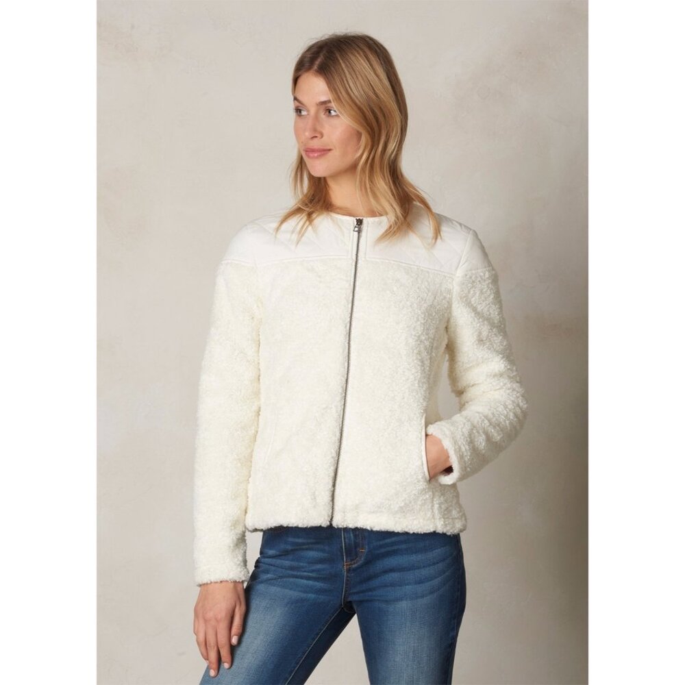 prAna Good Lux Sherpa Jacket Off White Winter Coat Jacket SZ S New